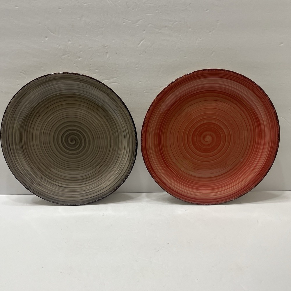Gibson Home 10.75" Replacement Dinner Plates Ceramic Set Of 2 Swirl Pattern